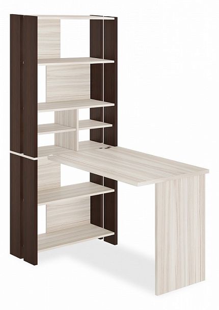 Стол компьютерный Домино Лайт СТЛ-ОВХ+С100Прям без тумбы Венге/Карамель - Вид 1