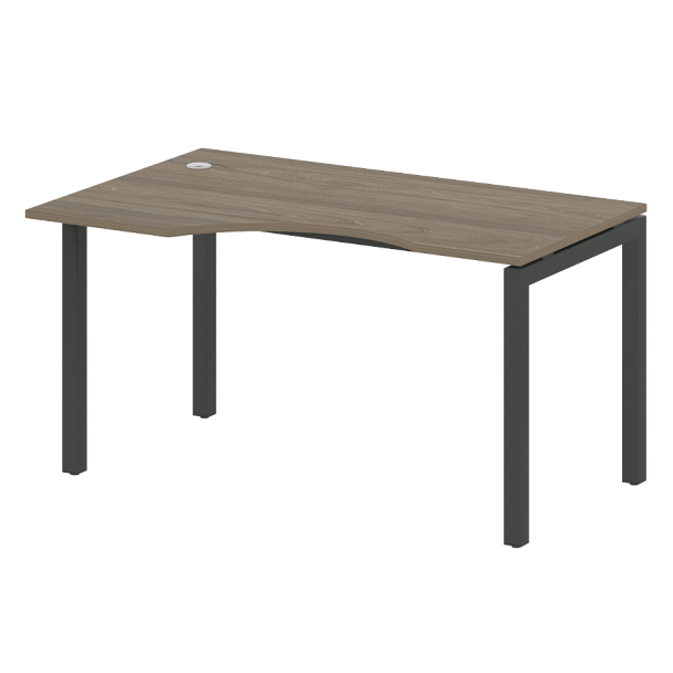 Metal System Quattro Стол криволинейный левый на П-образном м/к 50БП.СА-2 (L) Вяз/Антрацит металл 1400*900*750 - Вид 1