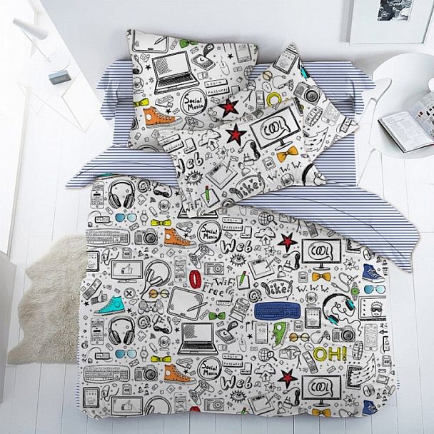 Постельное белье полутораспальное Скетч - Вид 1