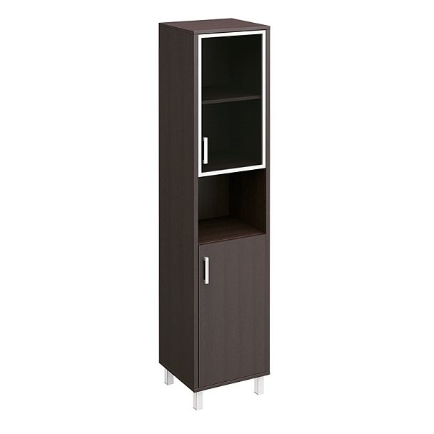 Шкаф правый двери стекло + ДСП без замка + ниша "Борн" В 431-820 дуб шамони - Вид 3