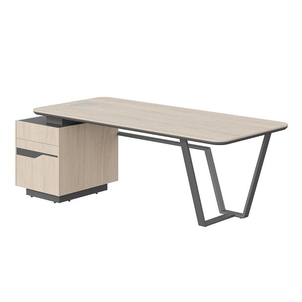 Стол СФ-571102.1 Дуб светлый/Черный графит 2225х900х762 LINE - Вид 1
