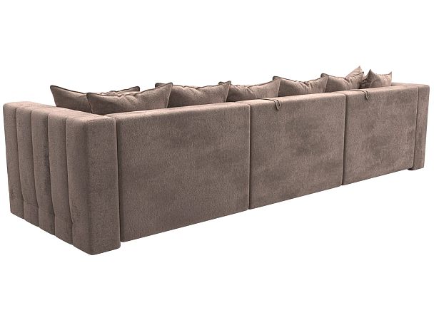 Диван угловой Лига-052 НПБ Лонг угол универсальный Велюр бежевый - Вид 5