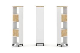 Стайл Проджект Набор стеллажа 1 сторон., 5 яр. SN.NS-511 Белый/Тиквуд Светлый/Металл Антрацит 387*40 - Фото предпросмотра