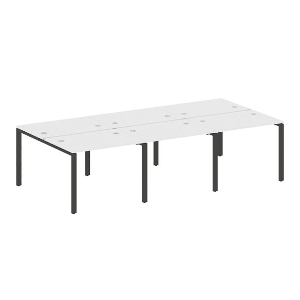 Metal System Р. ст. на 6 раб. места на П-образном м/к БП.СМ-6.1 Белый/Антрацит металл 3000*1475*750 - Вид 1