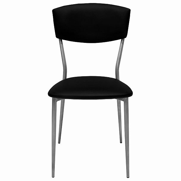 Стул для столовых, кафе, дома РС23, серебристый каркас, экокожа черная - Вид 4