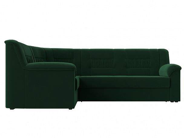 Угловой диван Карелия левый угол (полностью велюр зеленый) - Вид 2
