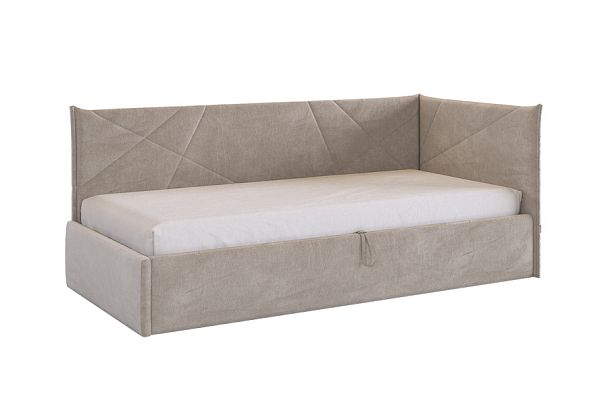 Кровать с подъемным механизмом Квест (Тахта) 90х200 см KM.T-17.2763 латте (велюр) - Вид 1