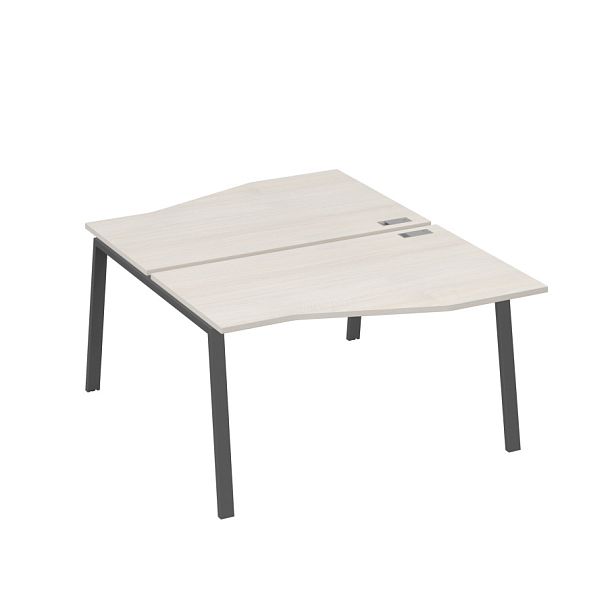 Рабочая станция столы Техно (2х140) каркас TRE A4 А4 Б3 190  БП дуб / металлокаркас антрацит - Вид 1