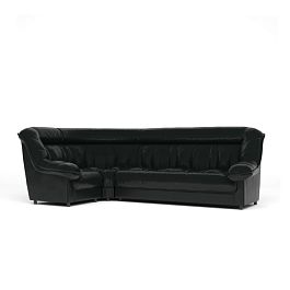 Диван угловой 1У3 Эдельвейс Ed/1y3 экокожа черная CN1114 - Фото предпросмотра