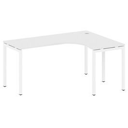 Metal System Quattro Стол криволинейный правый на П-образном м/к 40БП.СА-4 (R) Белый/Белый металл 1600*1200*750 - Фото предпросмотра