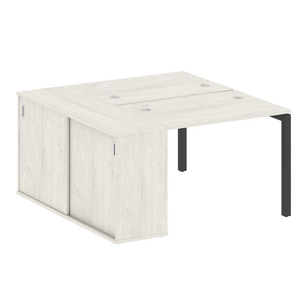 Metal System Quattro Р. ст. с шкафом-купе на П-образном м/к 50БП.РС-СШК-1.1 Т Дуб наварра/Антрацит металл 1410*1475*750 - Вид 1