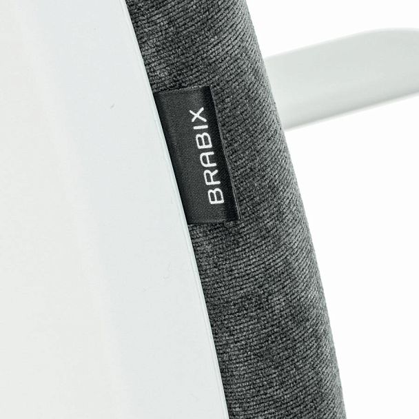 Кресло детское BRABIX "Fancy MG-201W", с подлокотниками, пластик белый, велюр, серое, 533010 - Вид 6