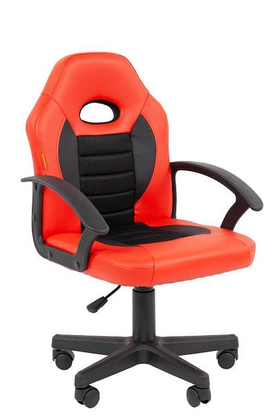 Кресло Chairman Kids 111 Россия экокожа красный/черный - Вид 1