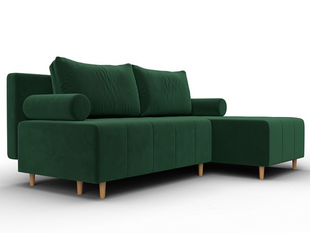 Диван угловой Лига-102 угол универсальный Велюр зеленый - Вид 3