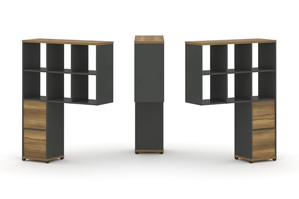 Concept Надставка высокая CN.DNV-008 Сандал Янтарный/Антрацит/Металл Антрацит 1099*350*1486 - Вид 1