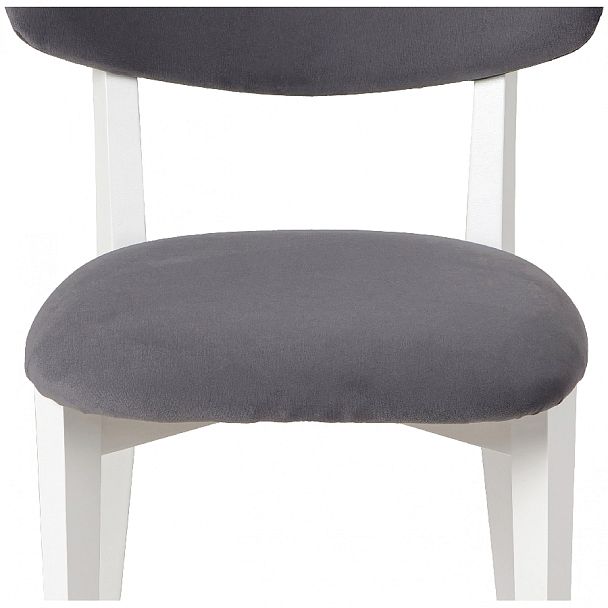 Стул деревянный с мягким сиденьем Мэти Белый/Серый велюр - Вид 11