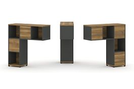 Concept Надставка низкая CN.DNN-001 Сандал Янтарный/Антрацит/Металл Антрацит 1099*365*1130 - Фото предпросмотра