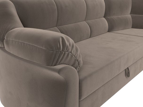 Диван угловой Карнелла правый (полностью велюр коричневый) - Вид 4