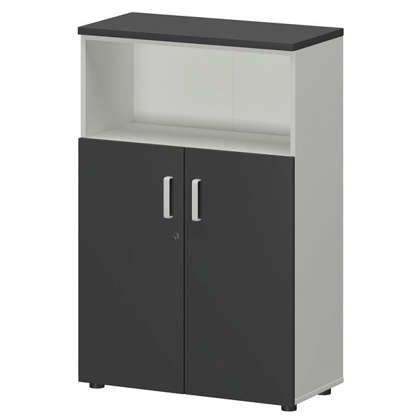 Шкаф СМШ-38Д2 Тип2 Белый/Графит 792x380x1215 Смарт - Вид 1