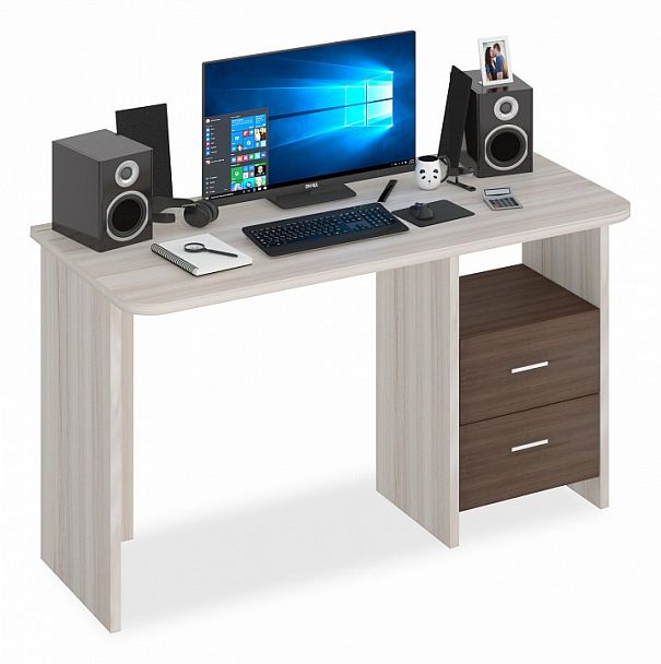 Стол письменный Домино Lite СКЛ-Прям130Р Карамель/Шамони - Вид 1