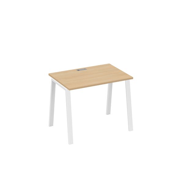 Стол письменный на металлокаркасе TRE A4 А4 Б3 012 БП натуральный дуб / металлокаркас белый - Вид 1