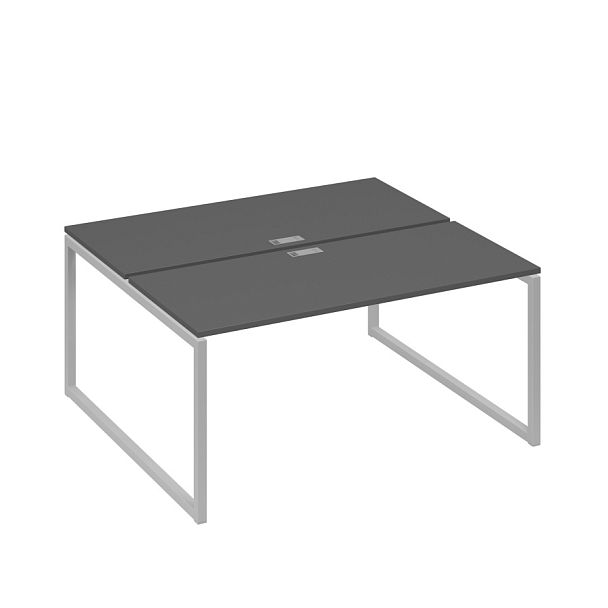 Рабочая станция (2х160) с опорами QUATTRO A4 А4 Б4 175 БП антрацит премиум / металлокаркас серый - Вид 1