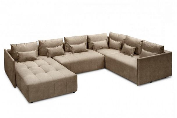 Мягкий угол «Чилетти» П-образный бежевый - Вид 1