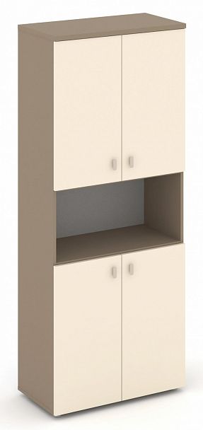 Шкаф высокий широкий (4 низких фасада ЛДСП) "ESTETICA" ES.ST-1.5 Сатин - Вид 1