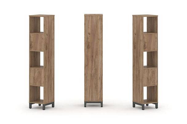 Стайл Проджект Набор стеллажа 1 сторон., 5 яр. SN.NS-511 Дуб Табак/Металл Антрацит 387*400*1982 - Вид 1