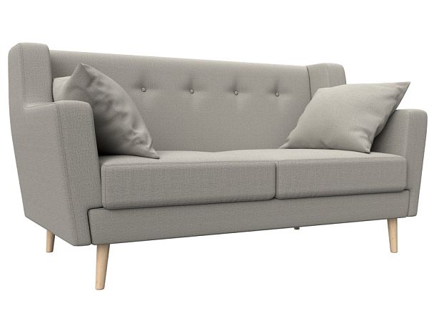 Диван кухонный прямой Брайтон 2 Рогожка бежевый - Вид 1