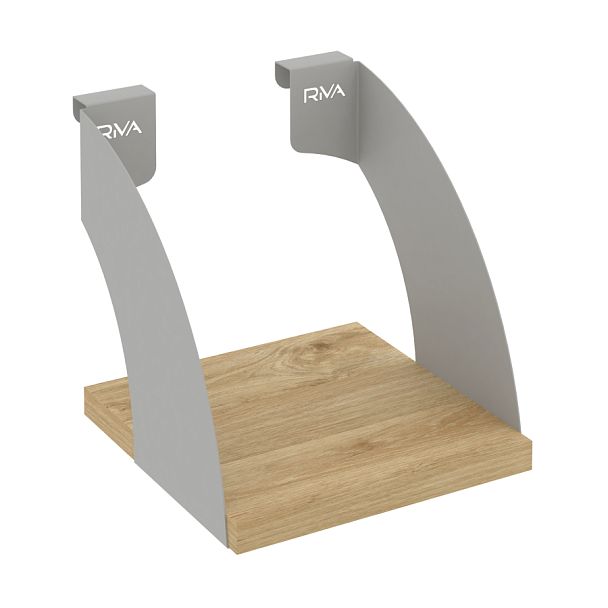 Навесные полки. Кронштейны+ЛДСП полка 200мм MAN-41-2 Тиквуд светлый/Серый металл 200*220*200 - Вид 1