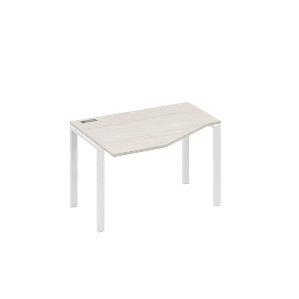 Стол эргономичный левый "Техно" на металлокаркасе UNO A4 А4 Б1 051 БП дуб / металлокаркас белый - Вид 1