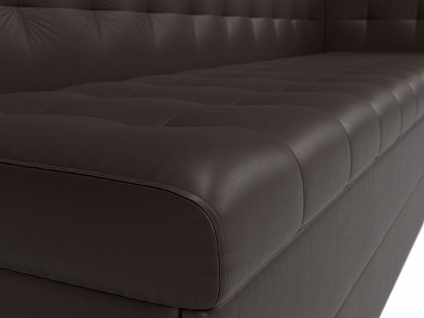 Кухонный диван Бриз с углом (полностью экокожа коричневая) - Вид 4