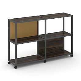 Shelf Mobile Стеллаж 3 уровня 2 секции VR.LT-STK-312.12 Дуб Мали/Металл Антрацит/W-31 2370*400*1046 - Фото предпросмотра