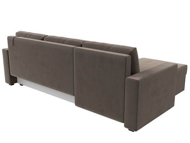 Угловой диван Траумберг Лайт левый (полностью велюр коричневый) - Вид 6