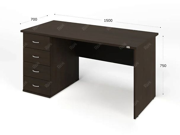 ЛАЙТ / LIGHT RLG008-15x7L Однотумбовый стол 150x70x75 Венге - Вид 3