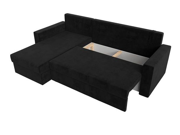 Угловой диван Траумберг Лайт левый (полностью велюр черный) - Вид 7