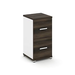 Concept Шкаф 1 узкая секция, 2 ниши CN.STU-212 W Дуб Мали/Белый Бриллиант/Металл Белый 420*420*818 - Фото предпросмотра