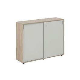 Шкаф купе 1438х400х1125 средний, с замком / корпус: дуб темный, фасады: серый бархат Сигма / Sigma - Фото предпросмотра