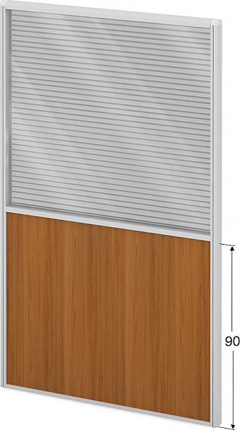 Модуль комбинированный "Мобильные офисные перегородки «Логика»" ПК-ЛГ-МДК200х120/90Ж/Д-В1-307 серый - Вид 1