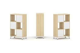 Стайл Проджект Набор стеллажа 1 сторон., 3 яр. SN.NS-321 Акация Лорка/Белый/Металл Белый 754*400*124 - Фото предпросмотра