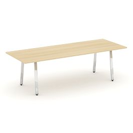 Style Project Direct Lux Стол переговорный M-SN-6A.SPRG-258.3 Акация Лорка/Нержавеющая Сталь/Хром 2580*980*25 - Фото предпросмотра