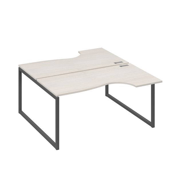 Рабочая станция (2х160) столы Классика опоры QUATTRO A4 А4 Б4 185 БП дуб / металлокаркас антрацит - Вид 1