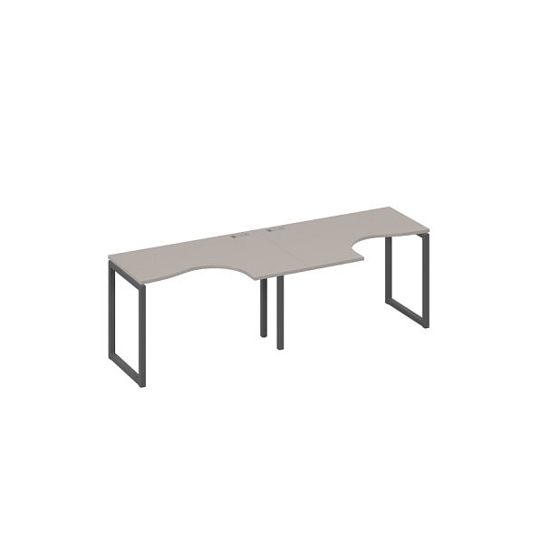 Рабочая станция столы Классика опоры QUATTRO (2х120) A4 А4 Б4 031-2 БП мокко премиум / металлокаркас антрацит - Вид 1