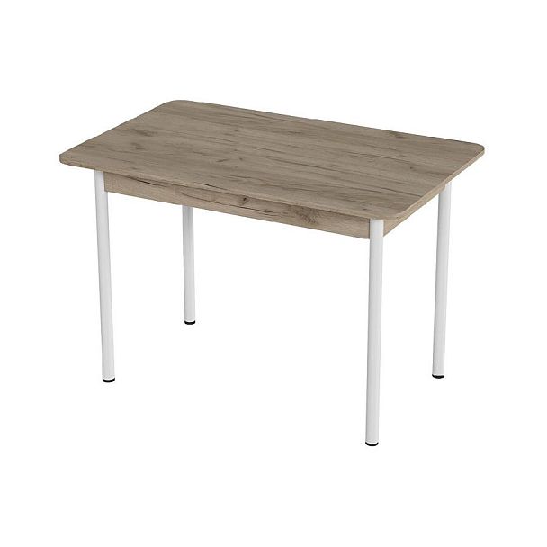 Стол Лион 1 ЛДСП (Подстолье прямое белое) НЕ ВЫБИРАТЬ Дуб крафт серый - Вид 1