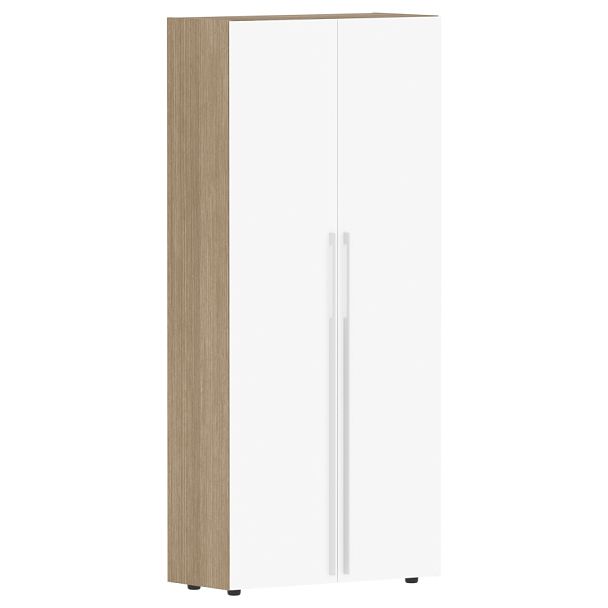 Шкаф высокий глухой СП-064-25-14 Белый глянец/Дуб Натуральный 900х450х2010 KANON - Вид 1