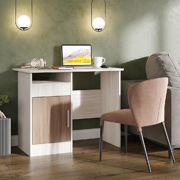 СТОЛ КОМПЬЮТЕРНЫЙ №4 (0,97х0,5х0,75) шимо темный/шимо светлый - Вид 3