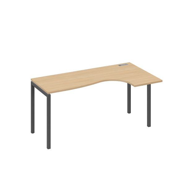 Стол эргономичный правый "Классика" на металлокаркасе DUE A4 А4 Б2 036 БП натуральный дуб / металлокаркас антрацит - Вид 1