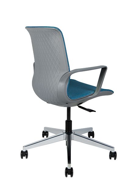 Кресло Некст / синяя ткань / темно серый пластик - Вид 4