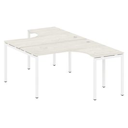 Metal System Quattro Р. ст. криволинейная на П-образном м/к 40БП.РАС-СА-2.3 Дуб наварра/Белый металл 1400*2435*750 - Фото предпросмотра